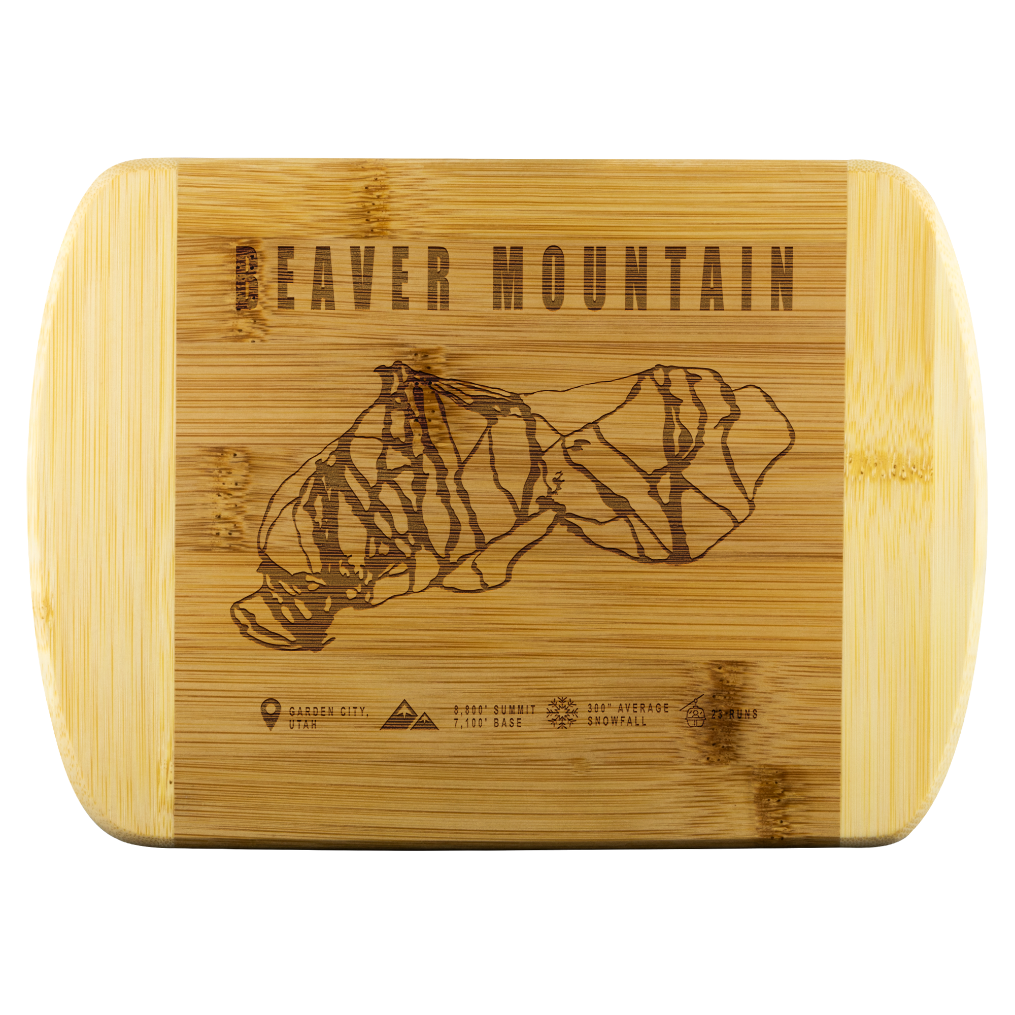 Brian Head,Utah Ski Trail Map Cutting Board Round Edge - Powderaddicts