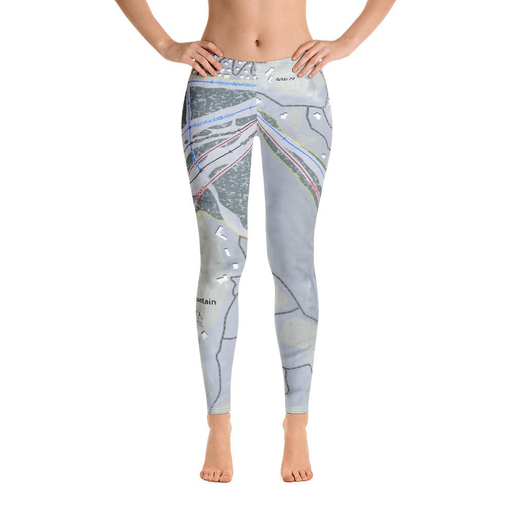 Beech Mountain, North Carolina Ski Trail Map Women's Base Layer Bottom - Powderaddicts