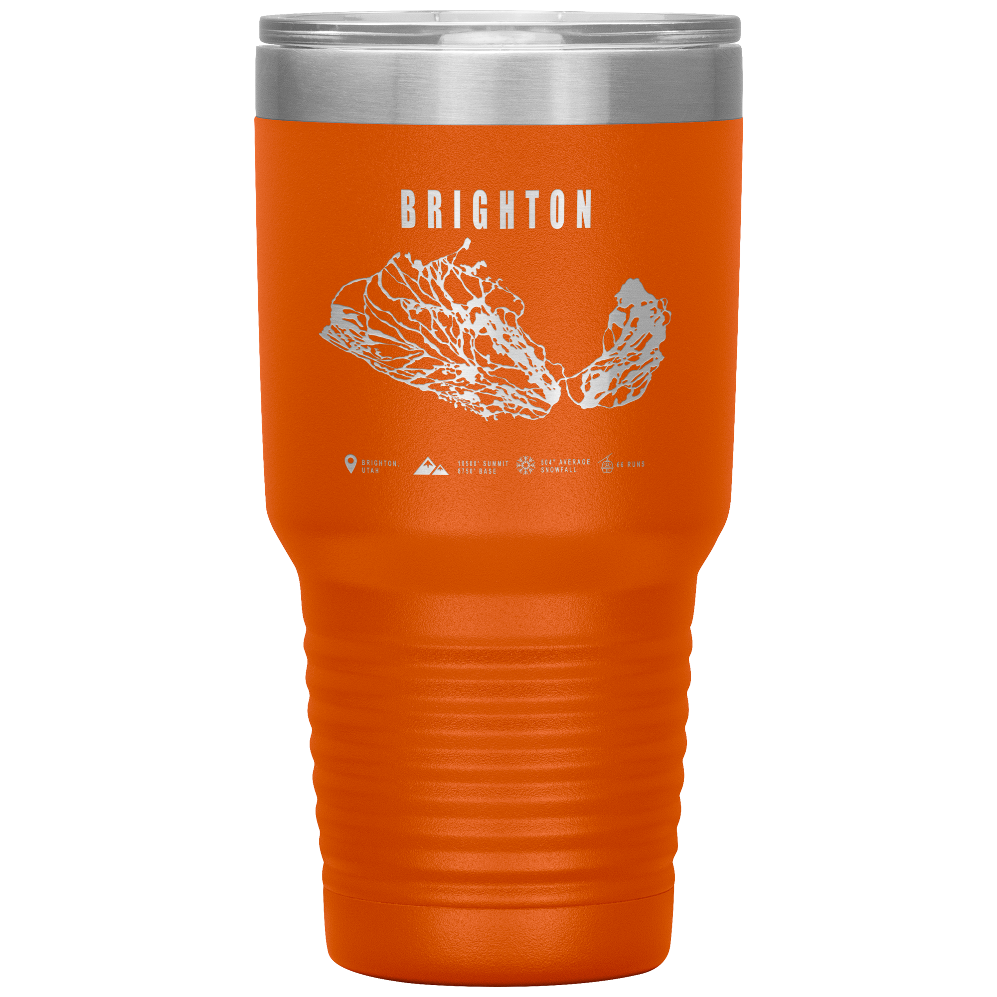 Brighton,Utah Ski Trail Map 30oz Tumbler - Powderaddicts