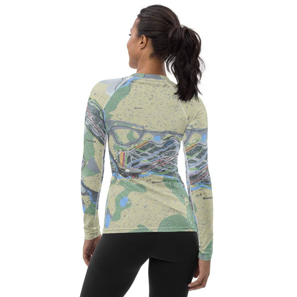 Big Snow, Michigan Ski Trail Map Women's Base Layer Top - Powderaddicts