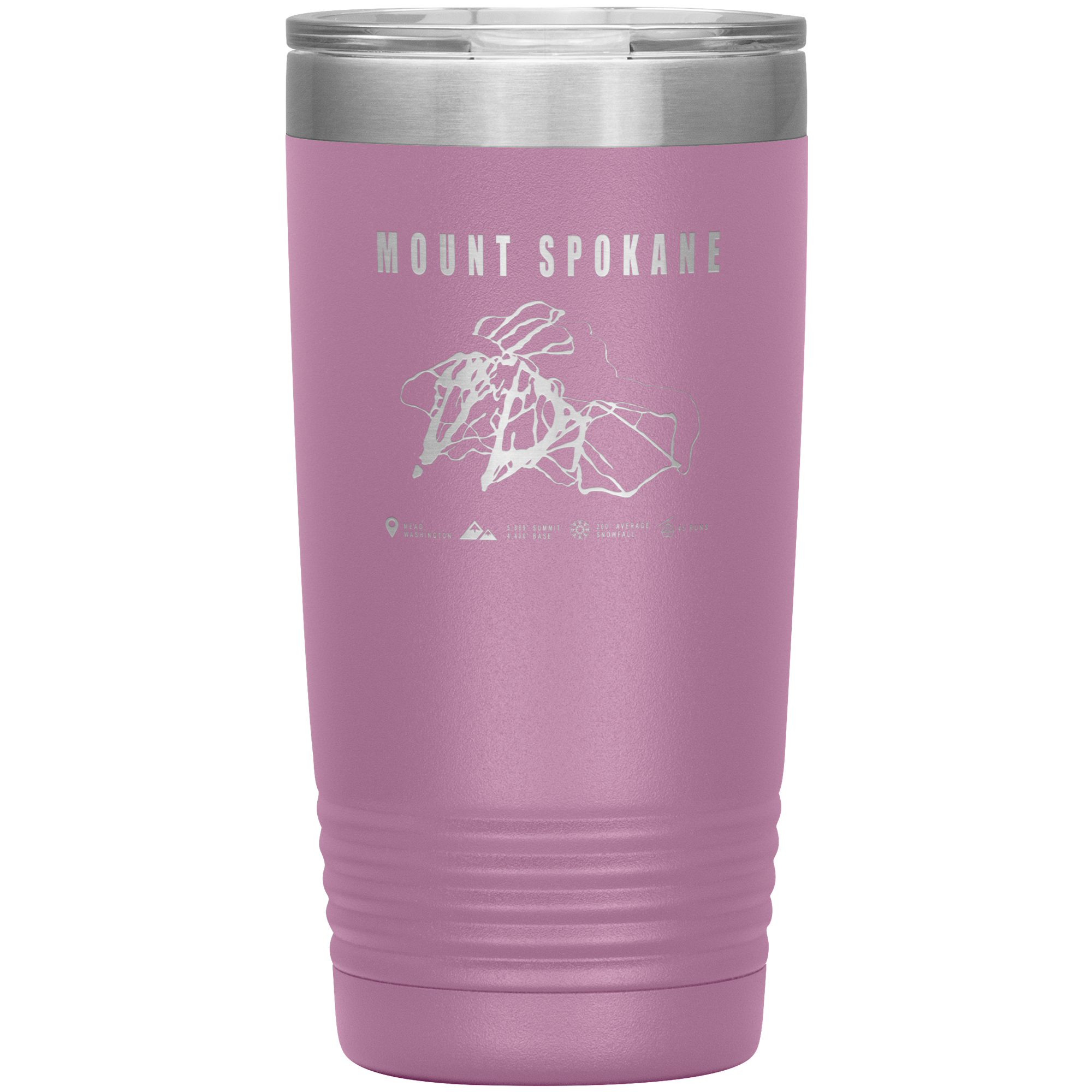 Mount Spokane, Washington Ski Trail Map 20oz Tumbler - Powderaddicts