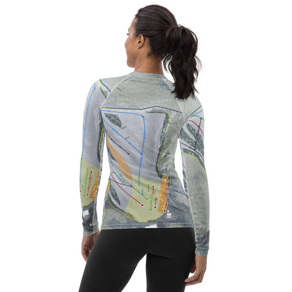 Birch Hill, Alaska Ski Trail Map Women's Base Layer Top - Powderaddicts