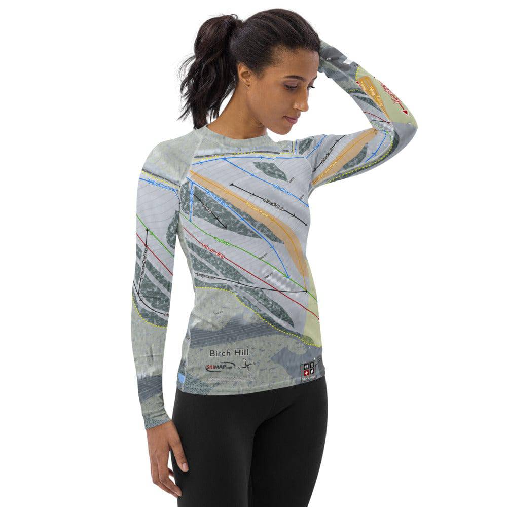 Birch Hill, Alaska Ski Trail Map Women's Base Layer Top - Powderaddicts