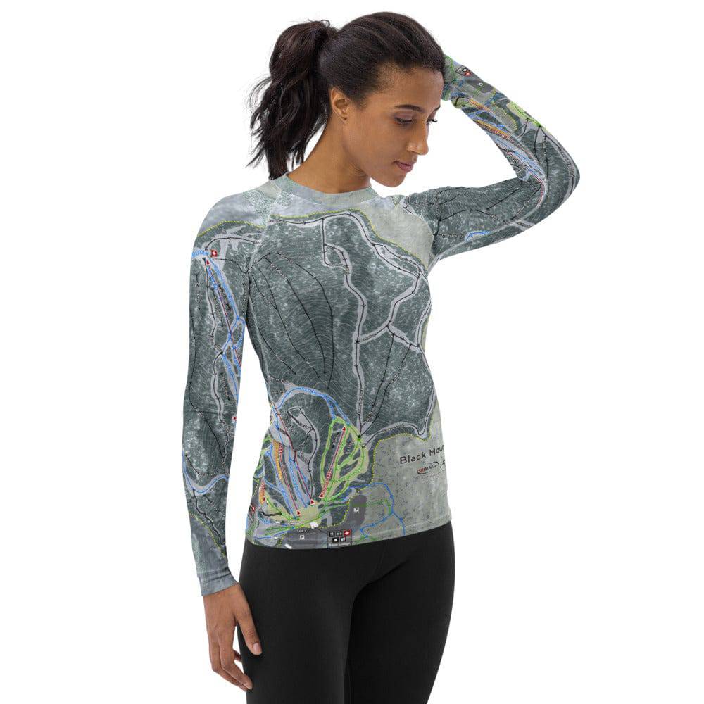 Black Mountain, Maine Ski Trail Map Women's Base Layer Top - Powderaddicts