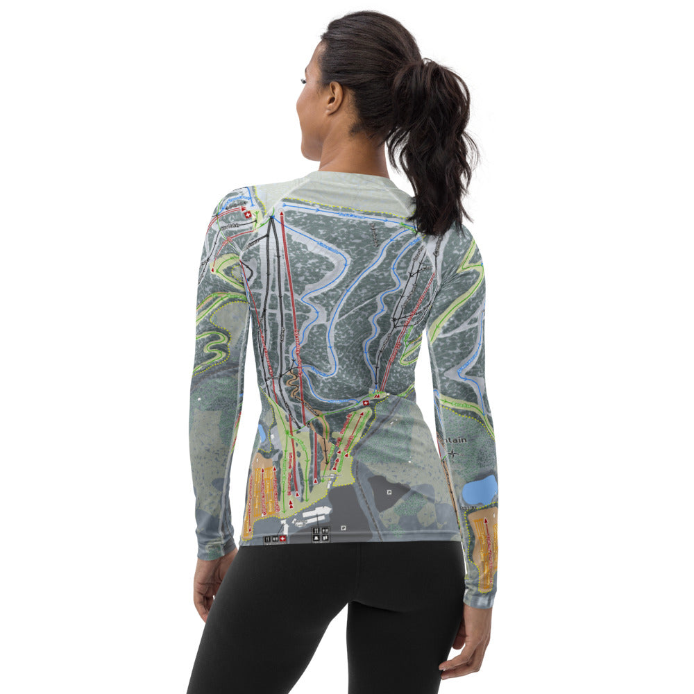 Blue Mountain, Pennsylvania Ski Trail Map Women's Base Layer Top - Powderaddicts