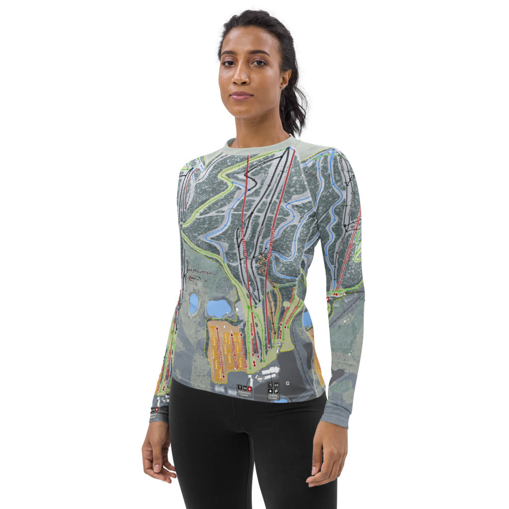 Blue Mountain, Pennsylvania Ski Trail Map Women's Base Layer Top - Powderaddicts