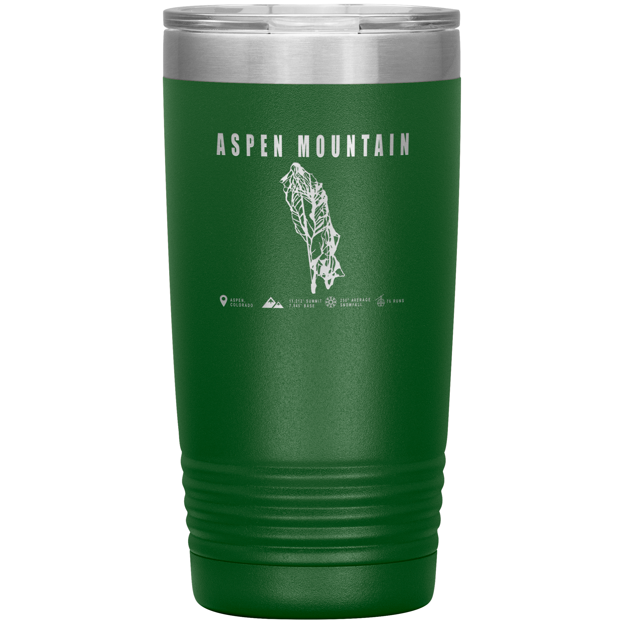 Aspen Mountain Colorado Ski Trail Map 20oz Tumbler - Powderaddicts