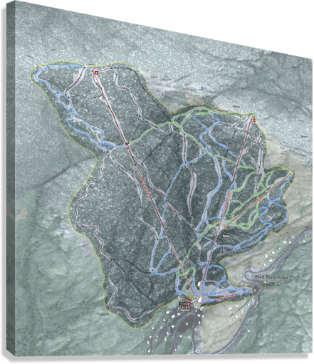 Mad River Glen Vermont Ski Resort Map Wall Art