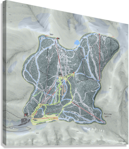 Red Lodge Montana Ski Resort Map Wall Art