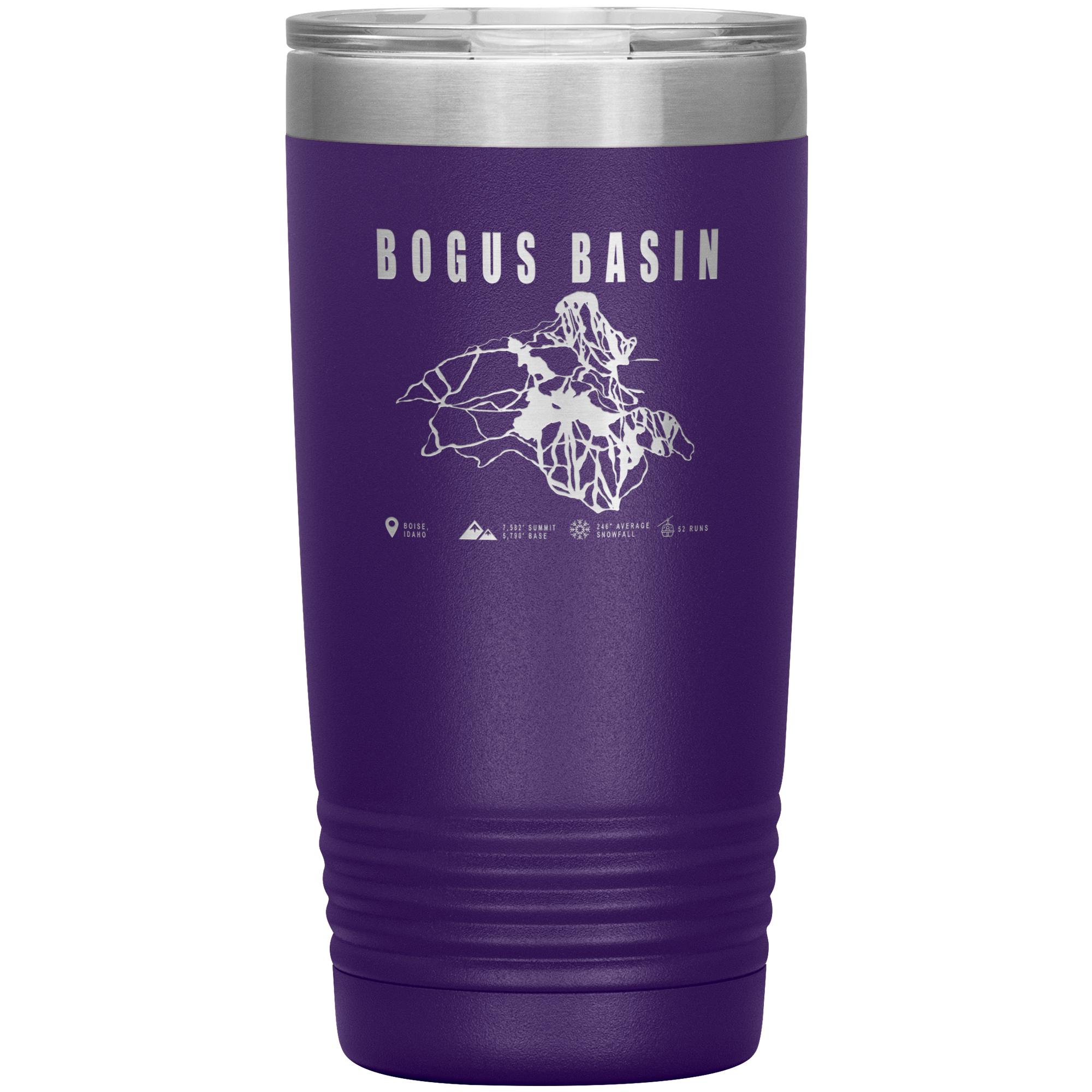 Bogus Basin Idaho Ski Trail Map 20oz Tumbler - Powderaddicts