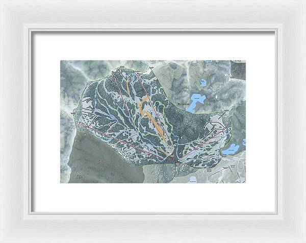 Brighton Ski Trail Map - Framed Print - Powderaddicts