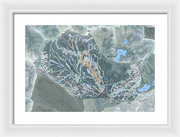 Brighton Ski Trail Map - Framed Print - Powderaddicts