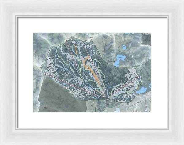 Brighton Ski Trail Map - Framed Print - Powderaddicts