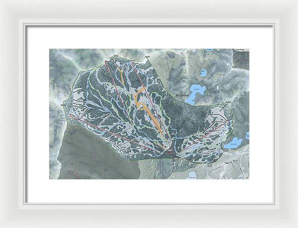 Brighton Ski Trail Map - Framed Print - Powderaddicts