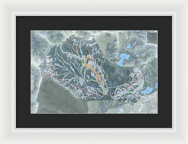 Brighton Ski Trail Map - Framed Print - Powderaddicts