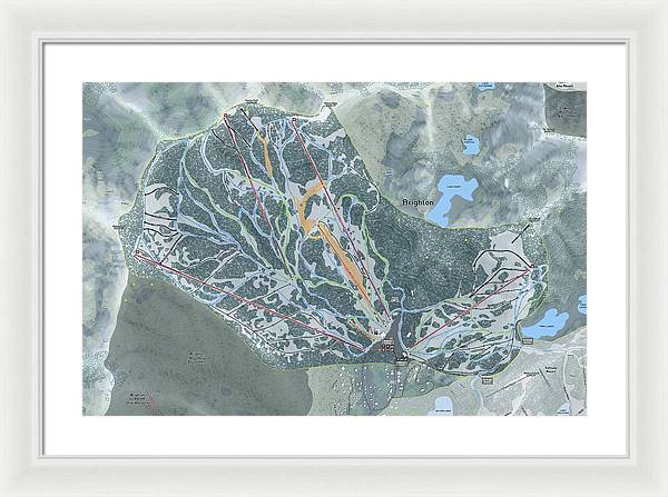 Brighton Ski Trail Map - Framed Print - Powderaddicts