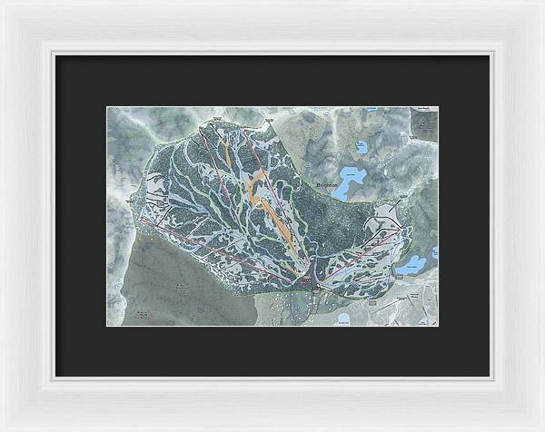 Brighton Ski Trail Map - Framed Print - Powderaddicts