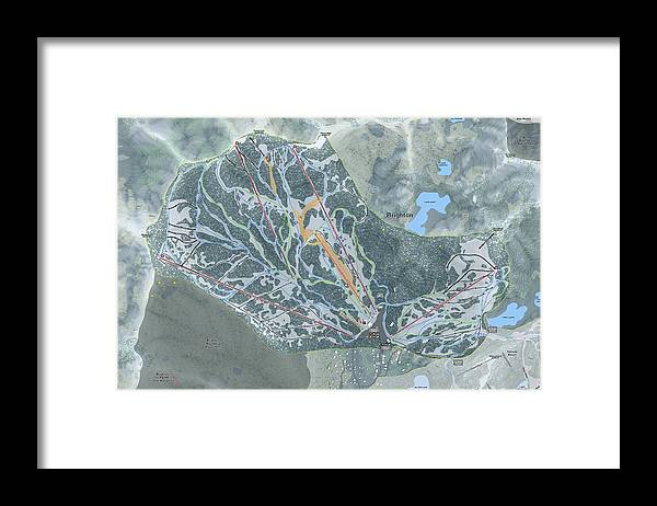 Brighton Ski Trail Map - Framed Print - Powderaddicts