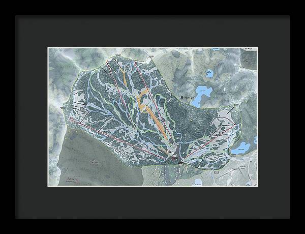 Brighton Ski Trail Map - Framed Print - Powderaddicts