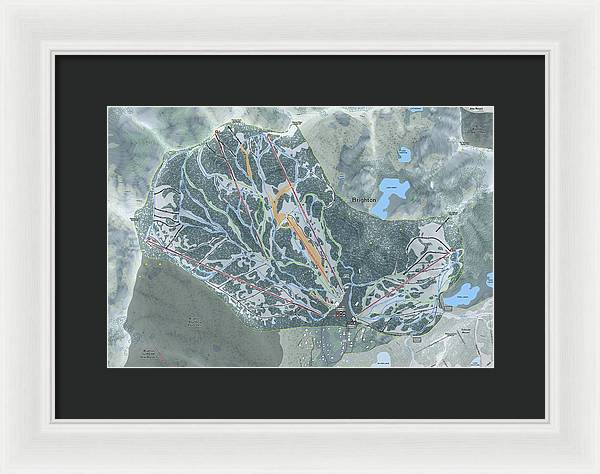 Brighton Ski Trail Map - Framed Print - Powderaddicts