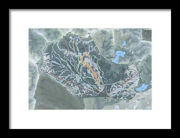 Brighton Ski Trail Map - Framed Print - Powderaddicts