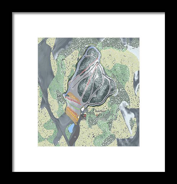 Bruce Mound Ski Trail Map - Framed Print - Powderaddicts