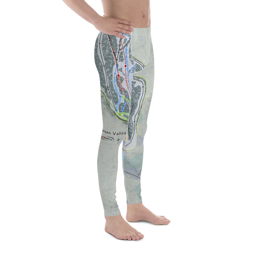 Canaan Valley, West Virginia Ski Trail Map Men's Base Layer Bottom - Powderaddicts