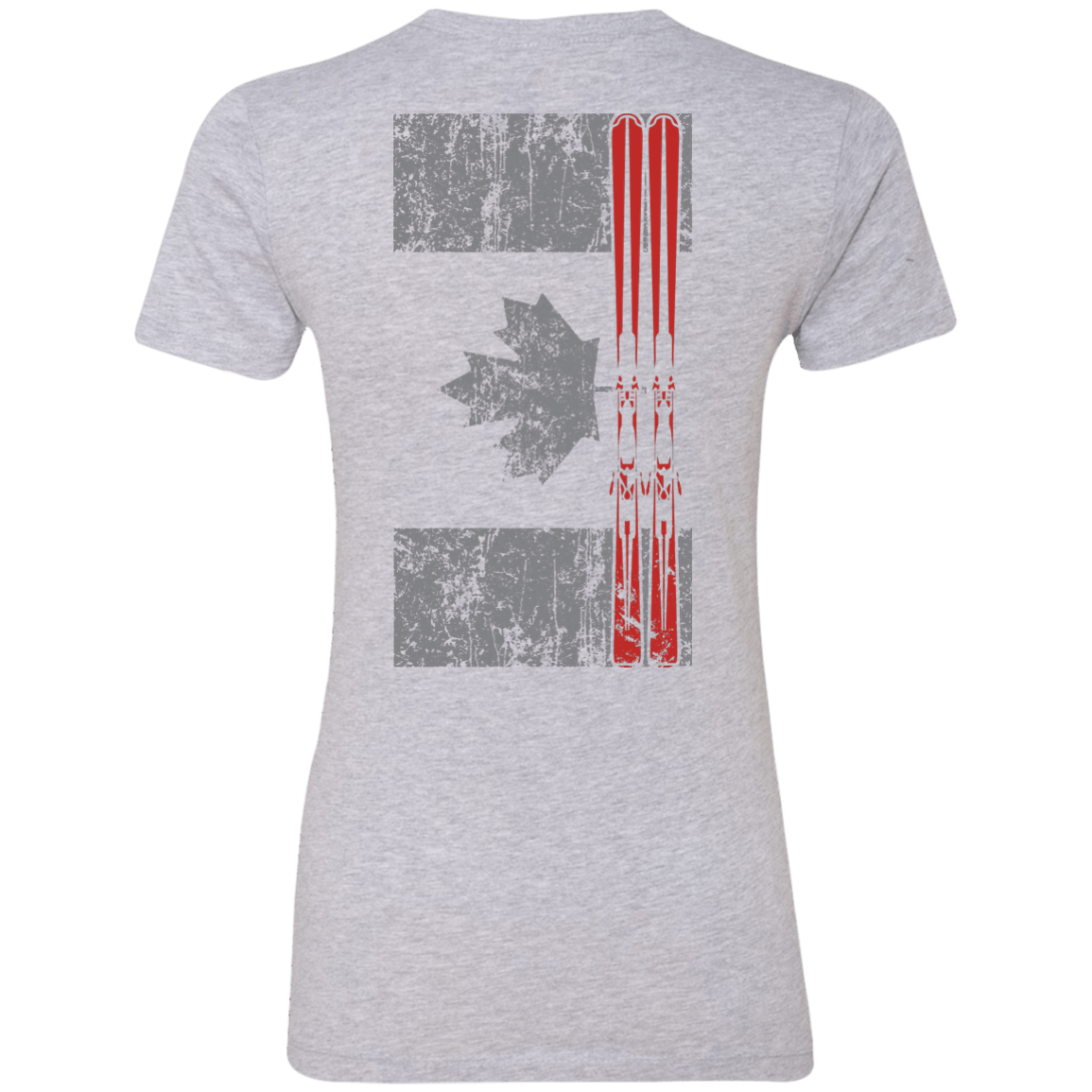 Canada Ski Flag Ladies Tees and V-Neck - Powderaddicts