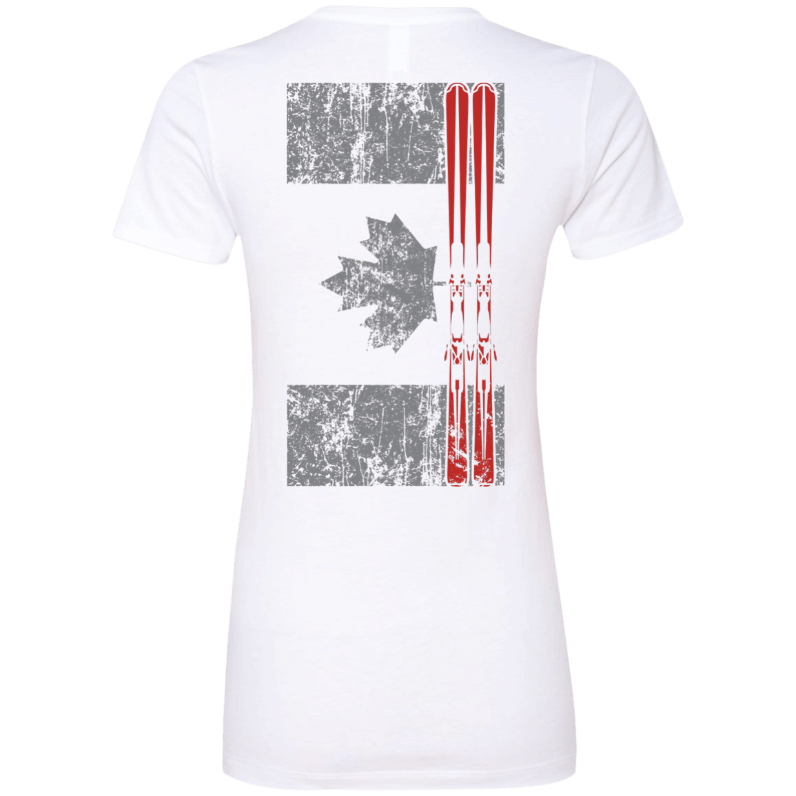 Canada Ski Flag Ladies Tees and V-Neck - Powderaddicts