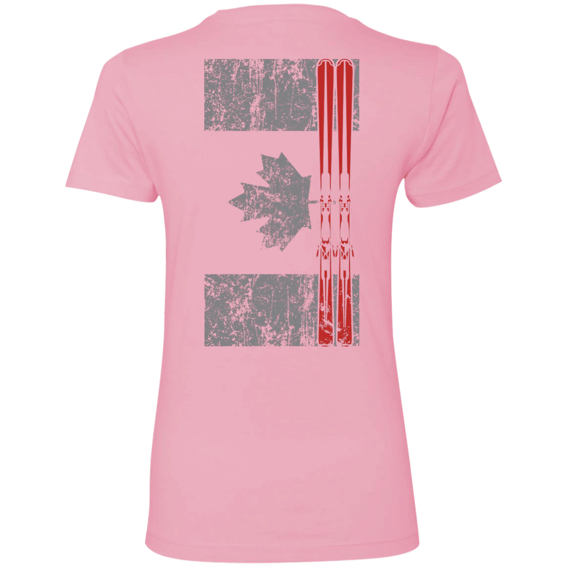 Canada Ski Flag Ladies Tees and V-Neck - Powderaddicts