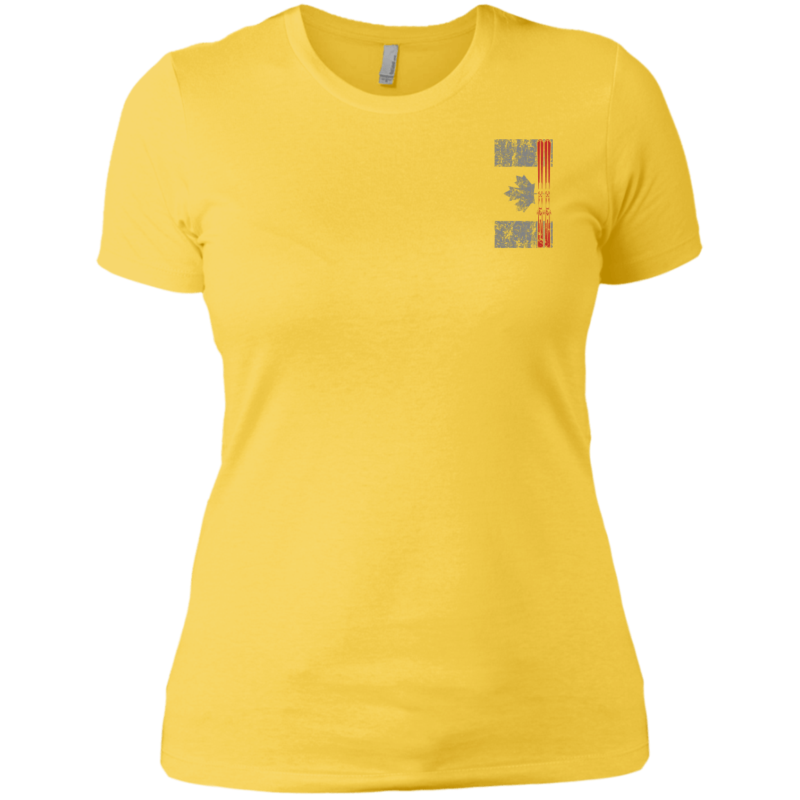 Canada Ski Flag Ladies Tees and V-Neck - Powderaddicts