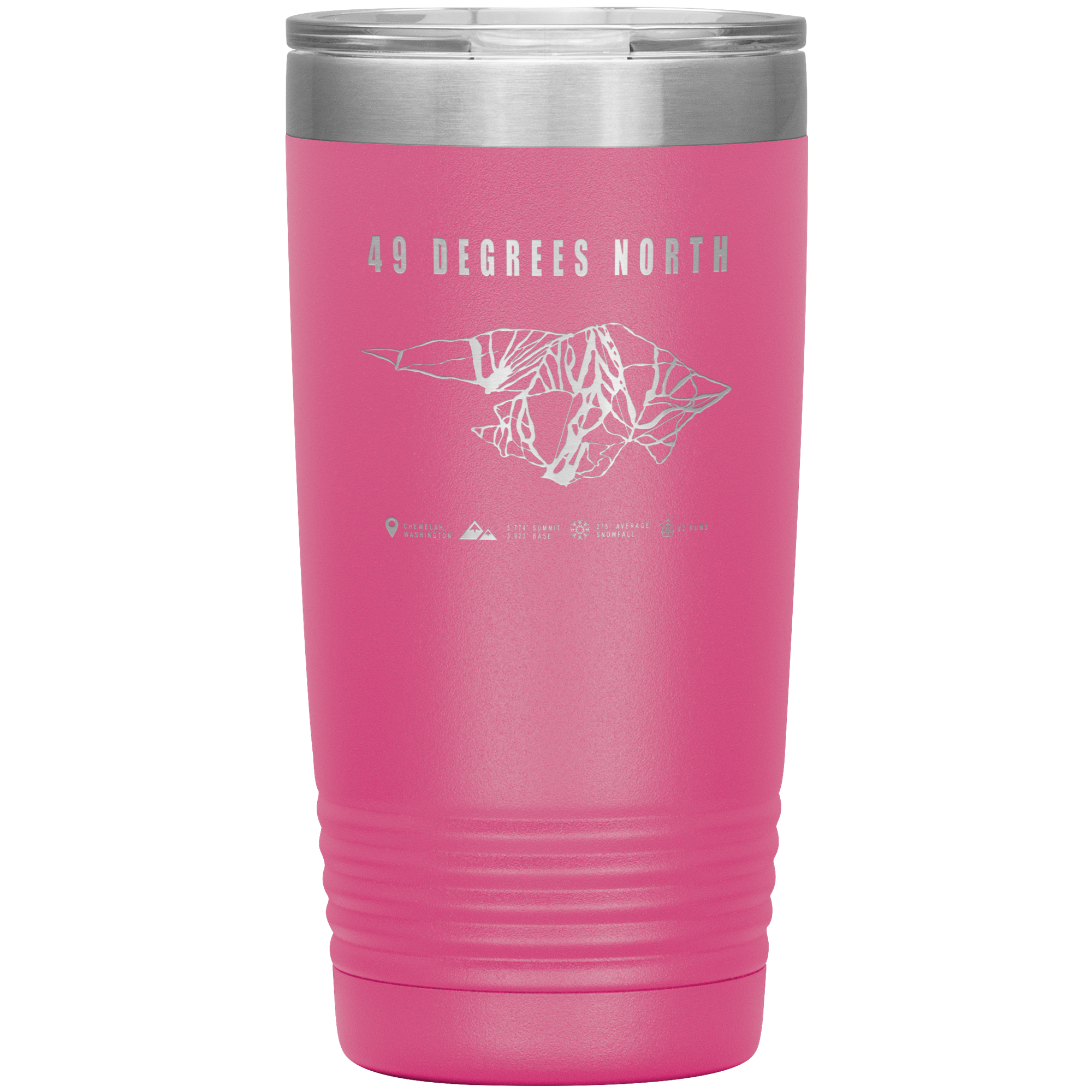 49 Degrees North, Washington Ski Trail Map 20oz Tumbler - Powderaddicts