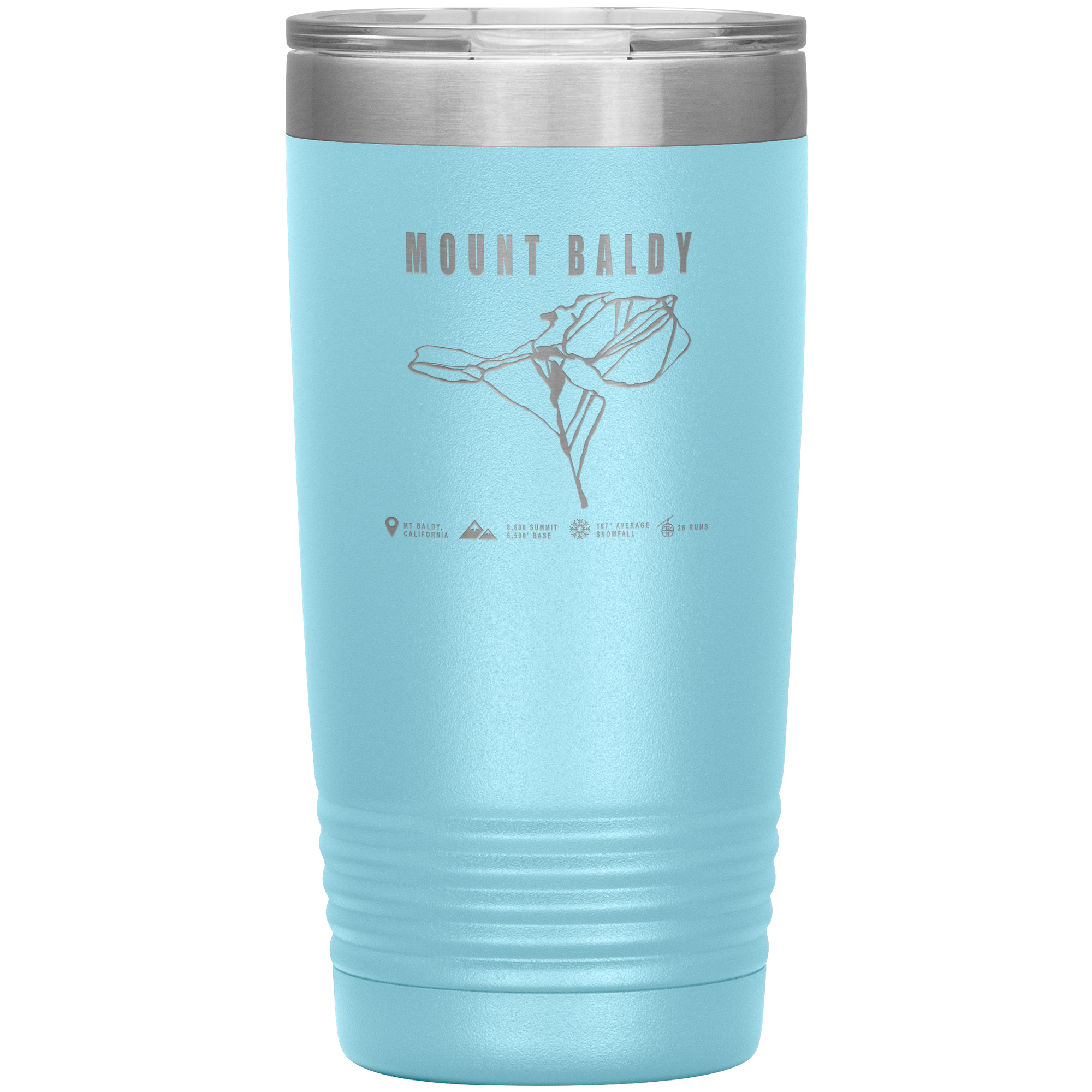 Mount Baldy, California Ski Trail Map 20oz Tumbler - Powderaddicts