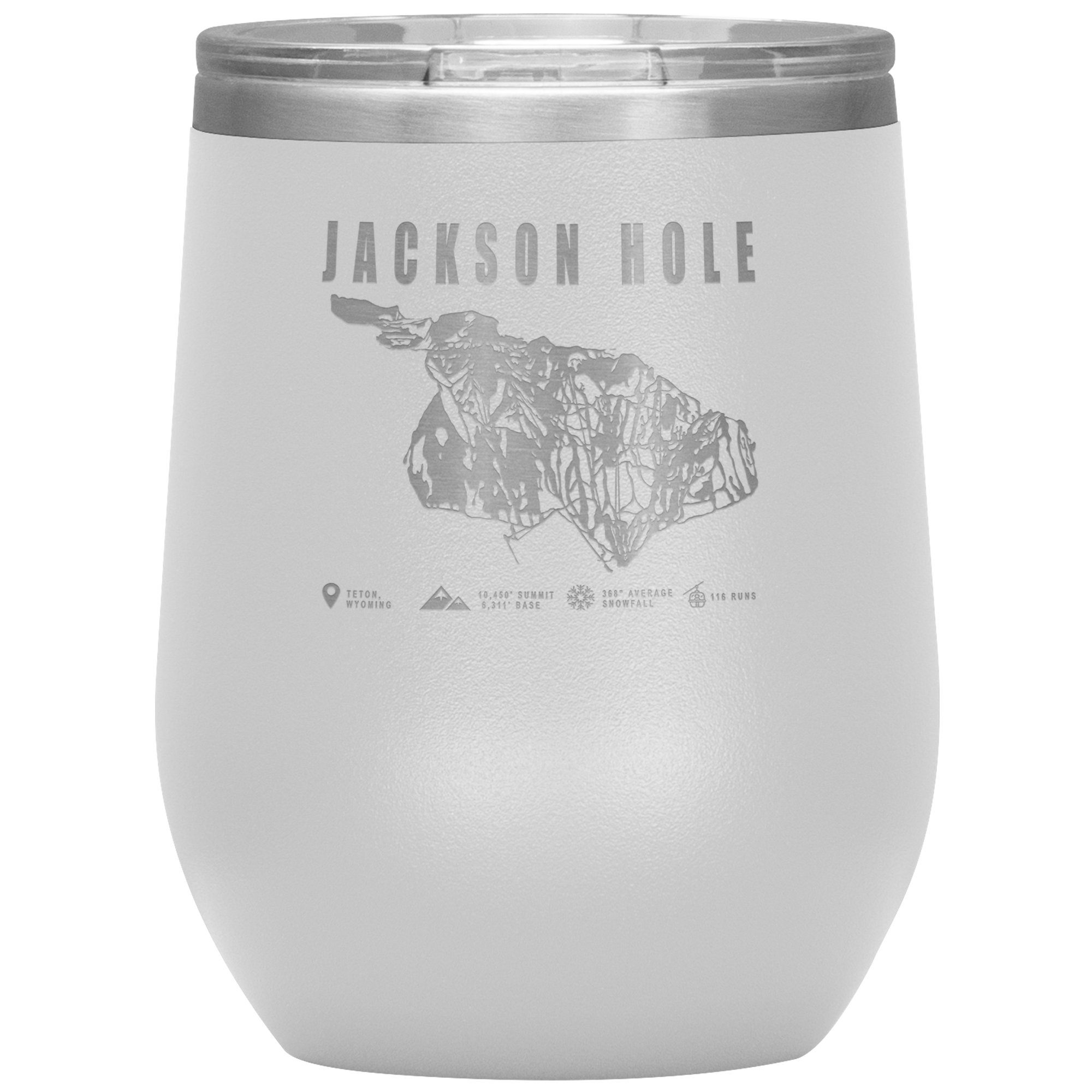 Jackson Hole Wyoming Ski Trail Map Wine 12oz Tumbler - Powderaddicts