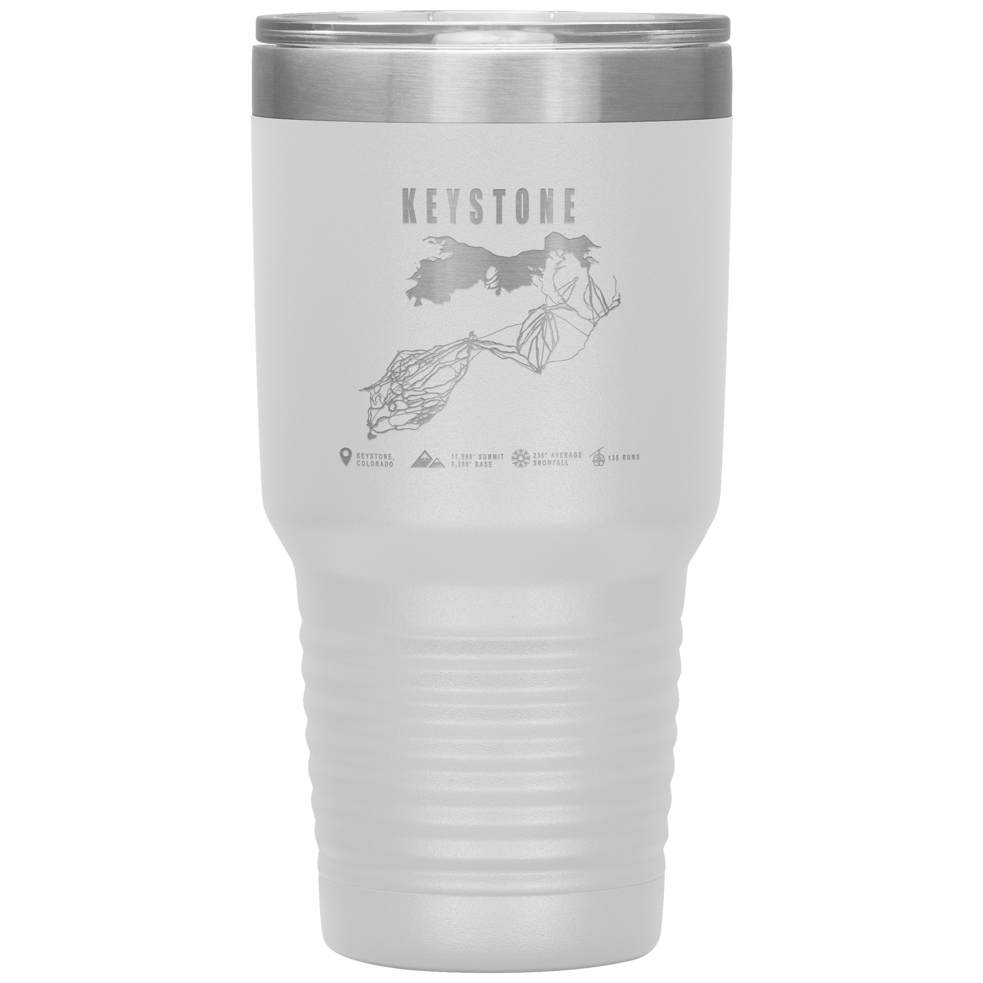 Keystone Colorado Ski Trail Map 30oz Tumbler - Powderaddicts