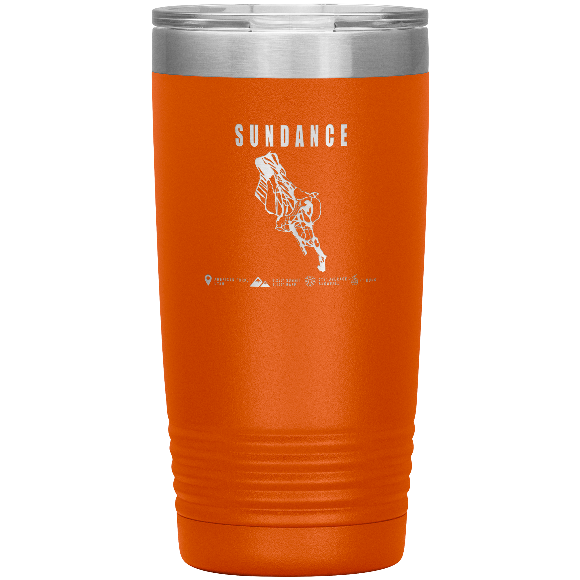 Sundance,Utah Ski Trail Map 20oz Tumbler - Powderaddicts