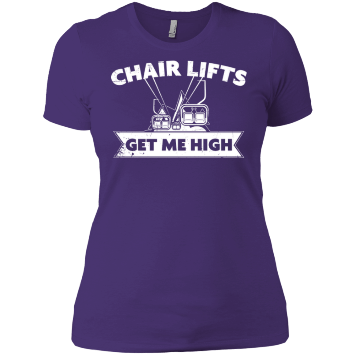 Chair Lifts Get Me High Ladies Tees - Powderaddicts