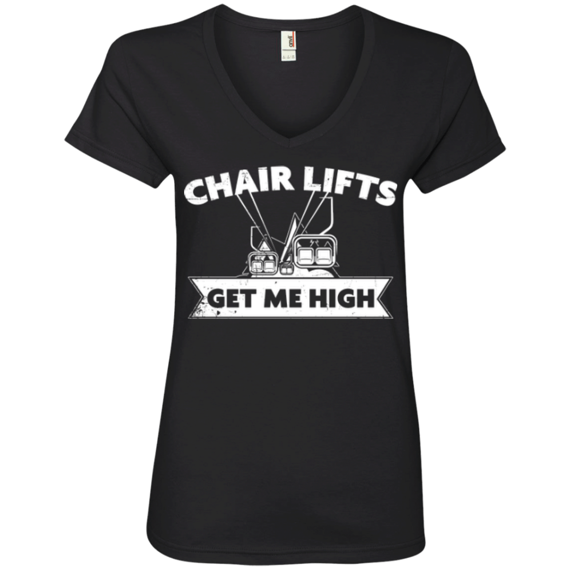 Chair Lifts Get Me High Ladies Tees - Powderaddicts