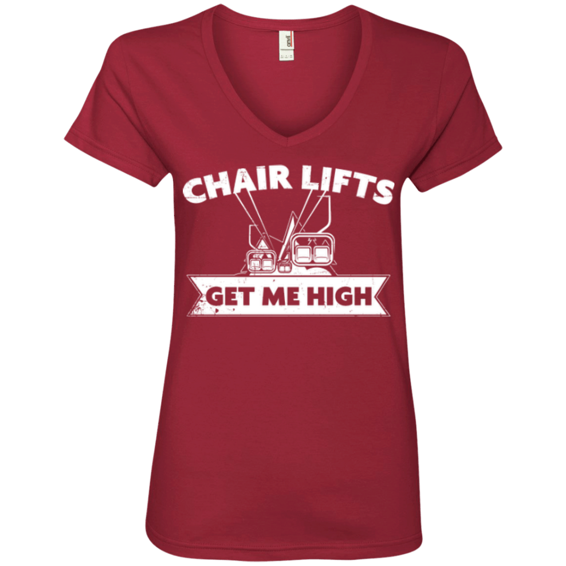 Chair Lifts Get Me High Ladies Tees - Powderaddicts