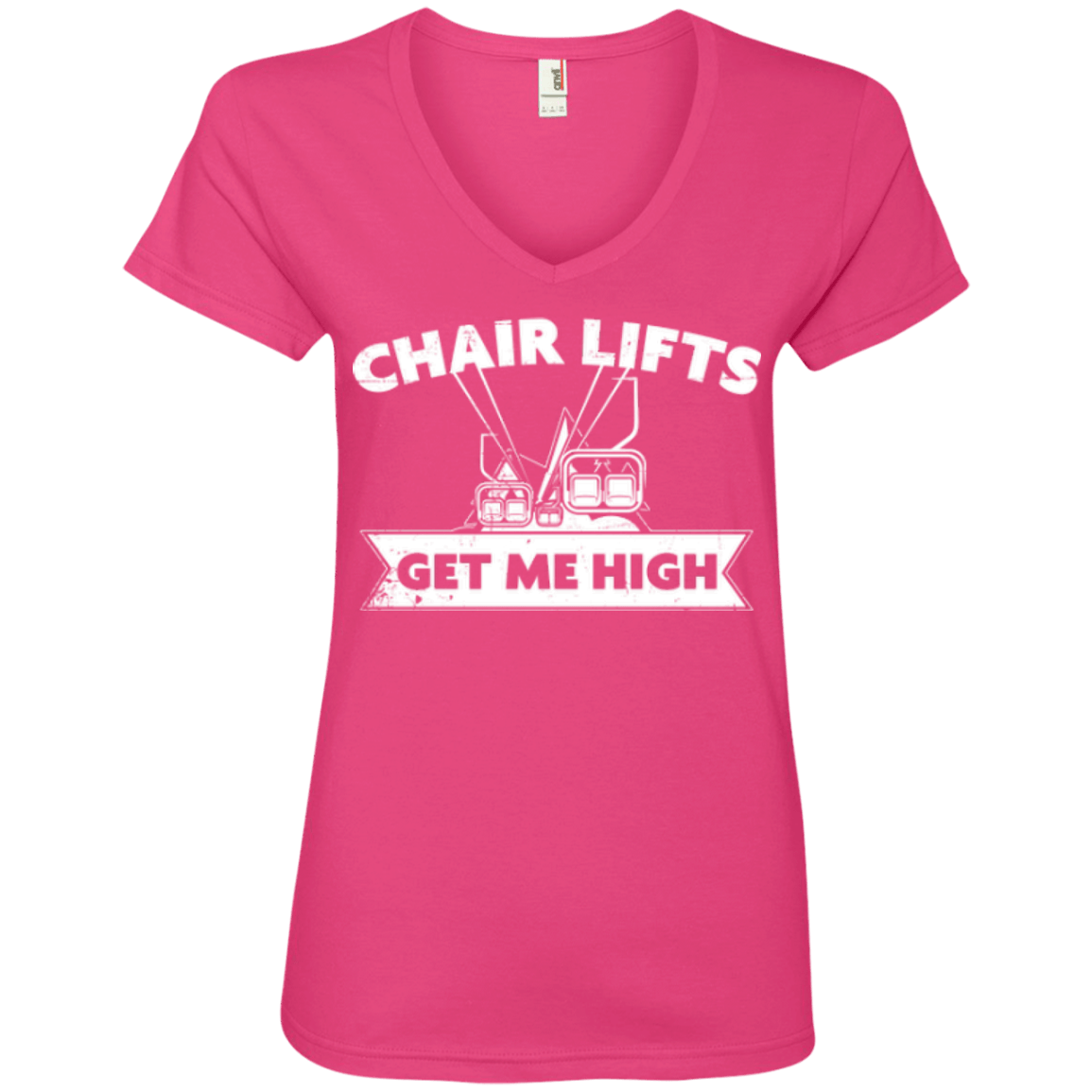 Chair Lifts Get Me High Ladies Tees - Powderaddicts