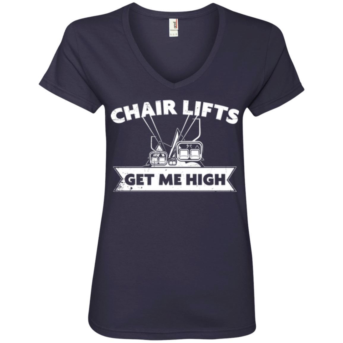 Chair Lifts Get Me High Ladies Tees - Powderaddicts