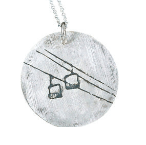 Chairlift Pendant - Handmade in the USA, Pewter - Powderaddicts