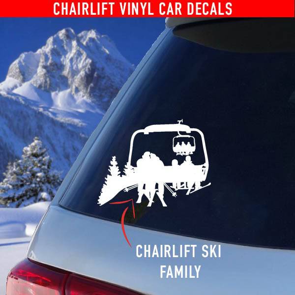 Chairlift Ski & Snowboard Car Decals - Family / Couples - Powderaddicts