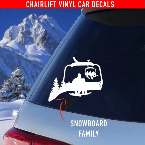 Chairlift Ski & Snowboard Car Decals - Family / Couples - Powderaddicts