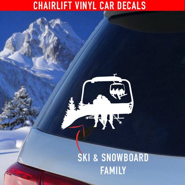 Chairlift Ski & Snowboard Car Decals - Family / Couples - Powderaddicts