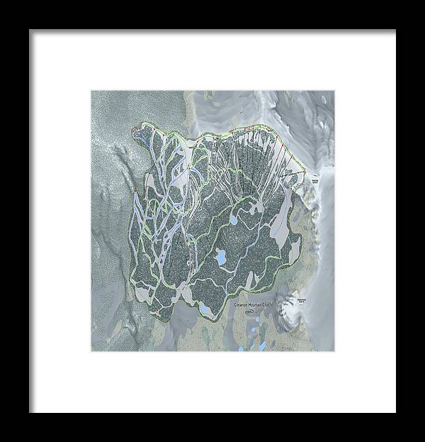 Cimarron Mountain Ski Trail Map - Framed Print - Powderaddicts