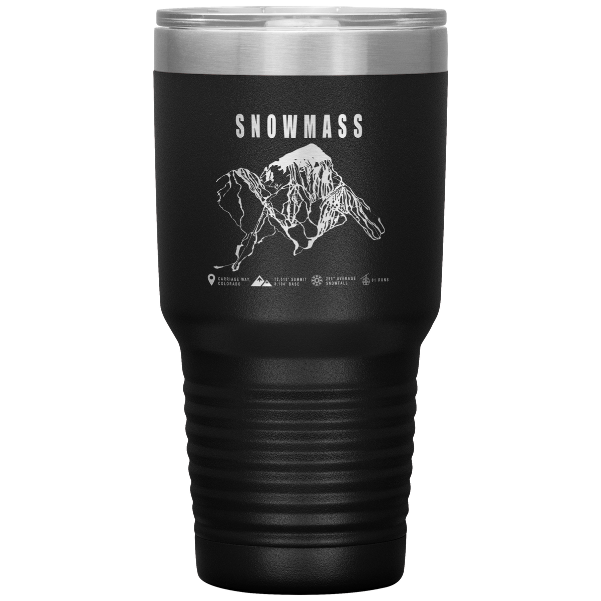 Snowmass Colorado Ski Trail Map 30oz Tumbler - Powderaddicts