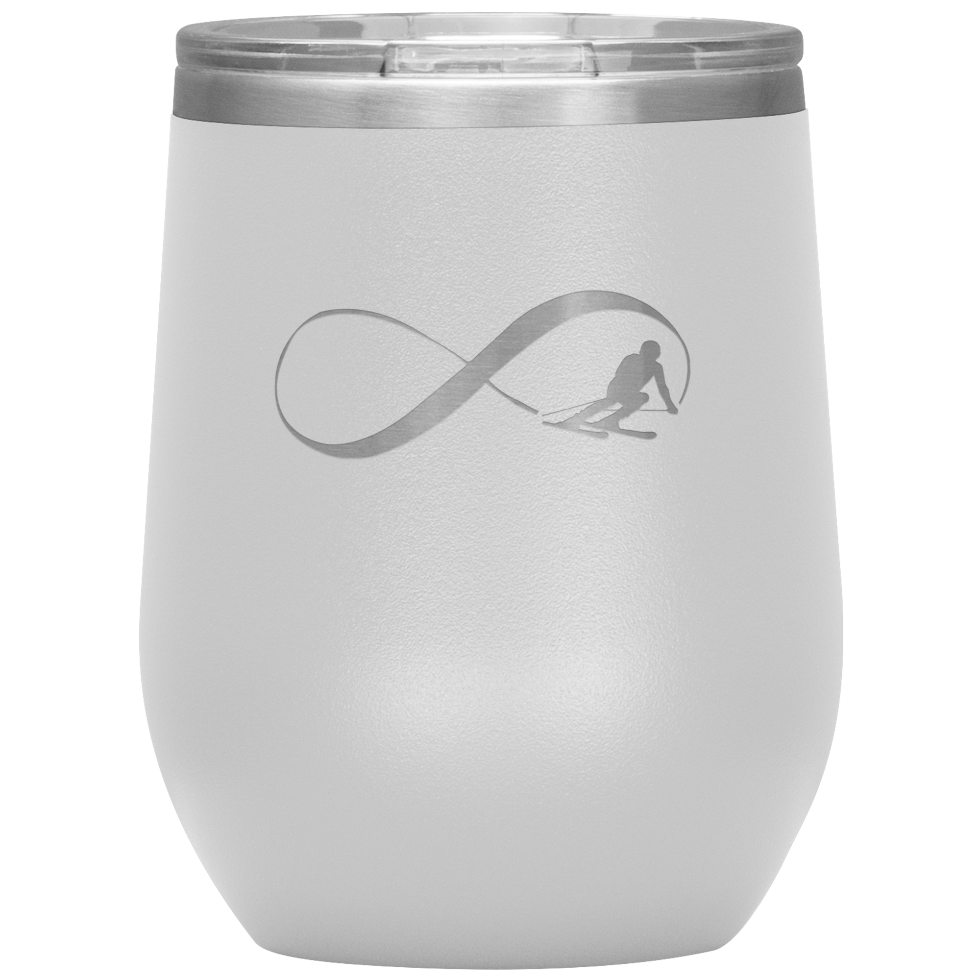 Infinity Skiing Wine 12oz Tumbler - Powderaddicts