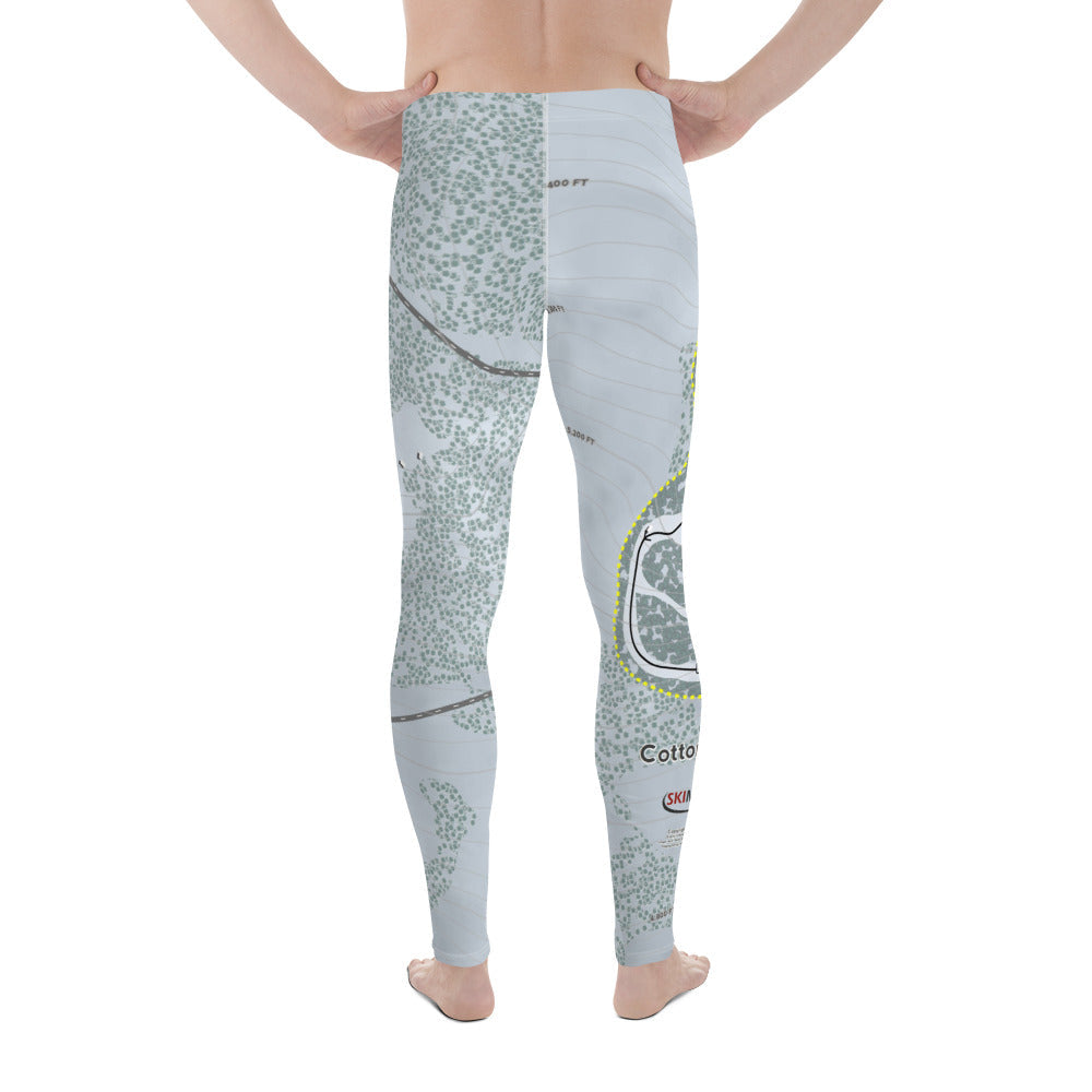 Cottonwood Butte, Idaho Ski Trail Map Men's Base Layer Bottom - Powderaddicts