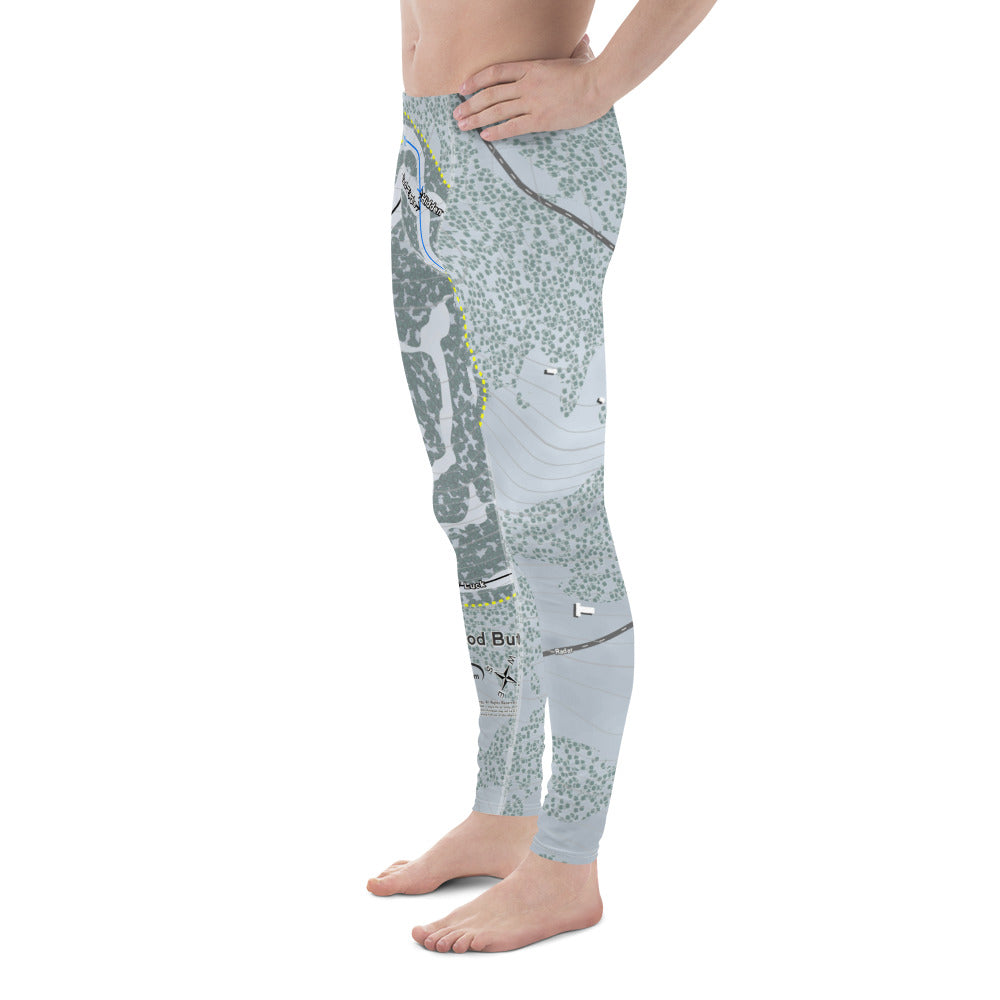 Cottonwood Butte, Idaho Ski Trail Map Men's Base Layer Bottom - Powderaddicts